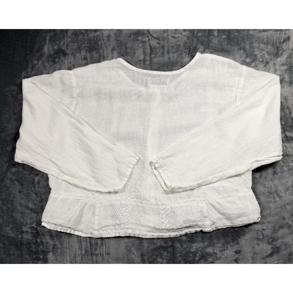 FLAX Jeanne Engelhart White Linen Cracker Jacket - Picture 4 of 8